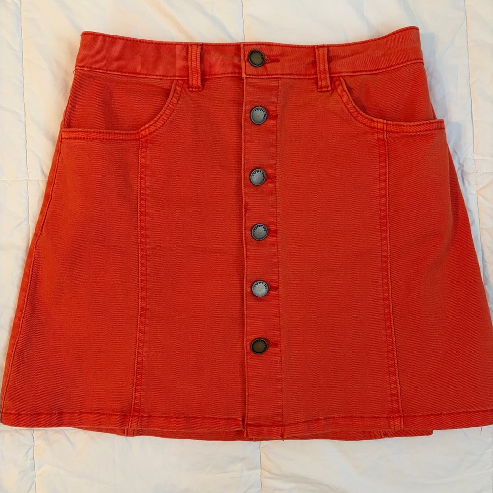Copper Key Vibrant Orange A-Line Skirt